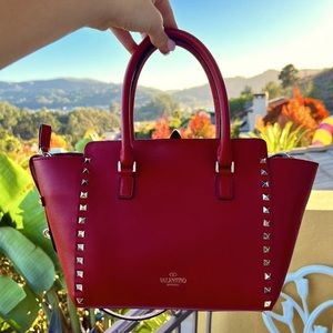Valentino Small Rockstud Leather Tote Bag